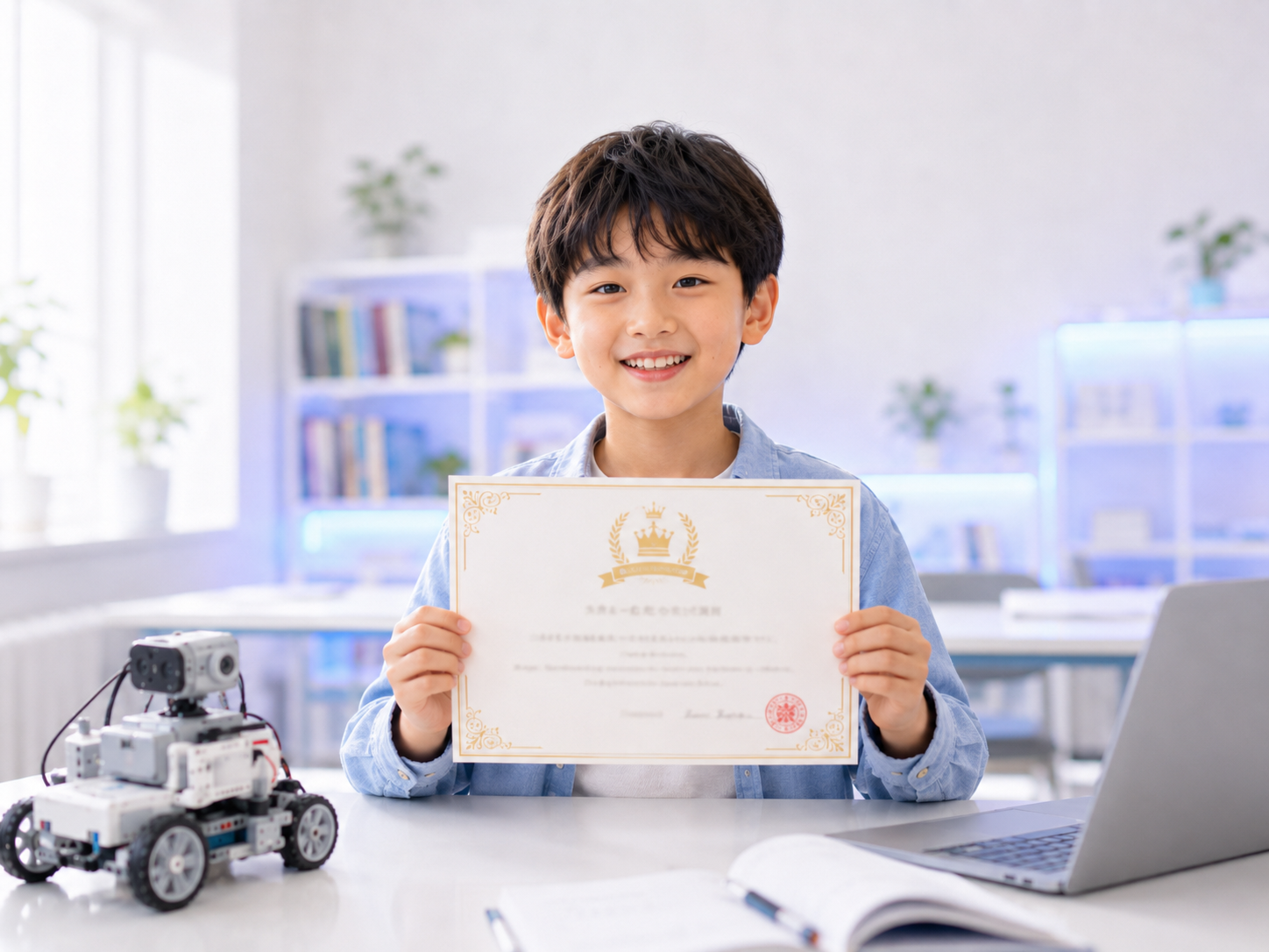 ロボットやゲーム制作や検定や発表会へ学びを広げる小学生向けプログラミング教室の成長イメージ